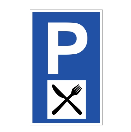 Parkplatzschild Autobahngasthaus / Gastronomie