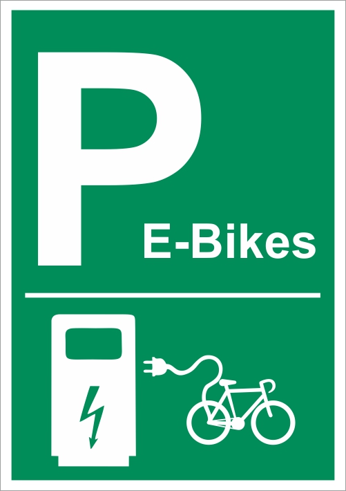 Symbol P - E-Bike Ladestation Elektrofahrrad, grün