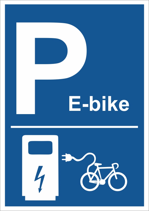 Symbol P - E-Bike Ladestation Elektrofahrrad, blau