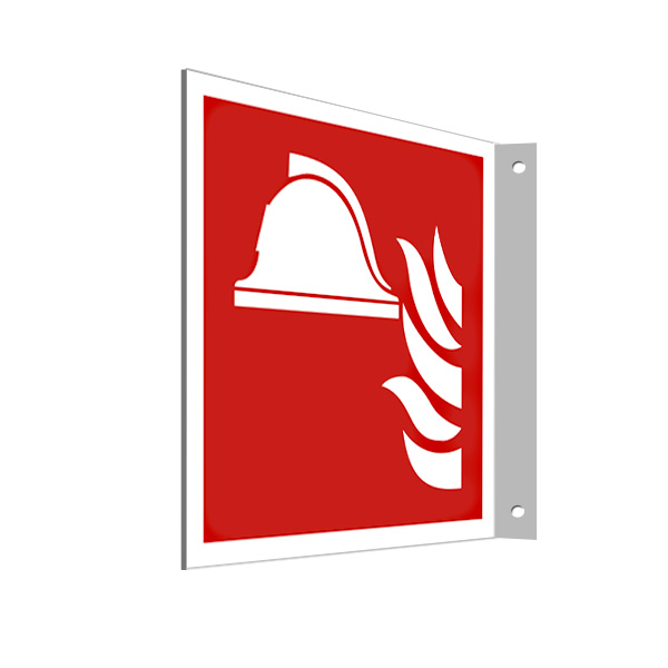 Fahnenschild Mittel und Geräte zur Brandbekämpfung nach DIN EN ISO 7010