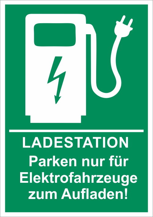 Ladestation Parken nur für Elektrofahrzeuge zum Aufladen!