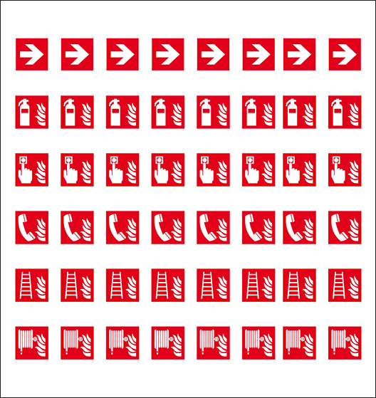 Minisymbol-Sammelbogen Brandschutz , ISO 7010