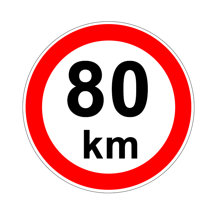 Zulässige Höchstgeschwindigkeit 80
